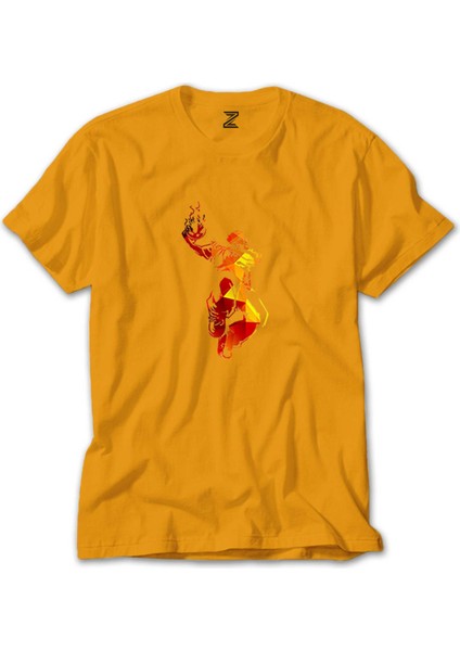 Red Basketball Silhouette Sarı Tişört Liyada