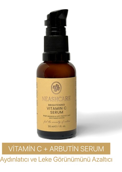Aydınlatıcı ve Leke Görünümünü Azaltıcı C Vitamini + Arbutin Serum 30 ml