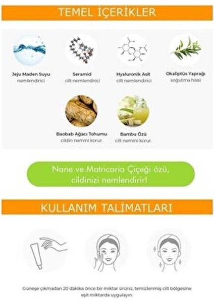 Hyaluronik Soğutucu Güneş Kremi SPF 50+ Tüm Cilt Tipleri İçin 50 gr