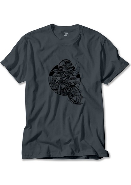 Skull Smoker Rider Füme Tişört Liyada