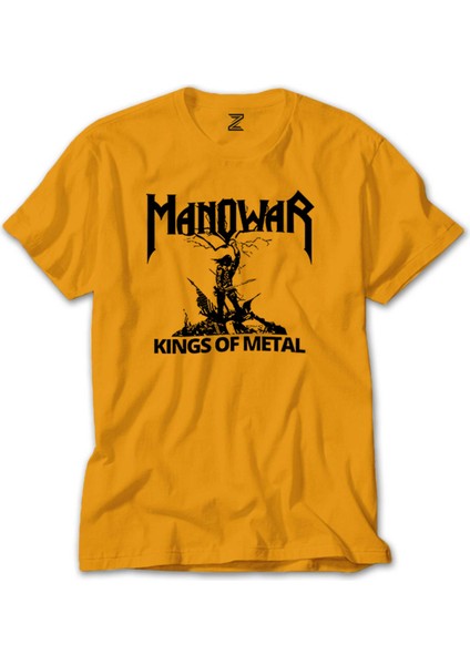 Manowar Kings Of Metal Black Sarı Tişört Liyada