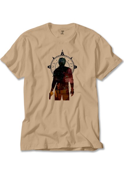 Uncharted 4 Nathan Drake Adventure Krem Tişört Liyada