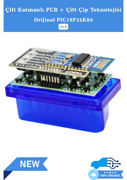 ELM327 V1.5 Bluetooth Türkçe Araç Arıza Tespit Cihazı OBD2 - Orijinal PIC18F25K80 Çift Çipli, IOS / Android / Windows Uyumlu fiyatları