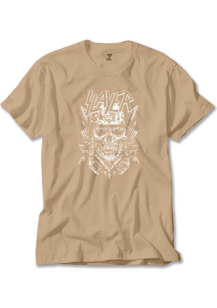 Slayer Soilder Skull Krem Tişört Liyada