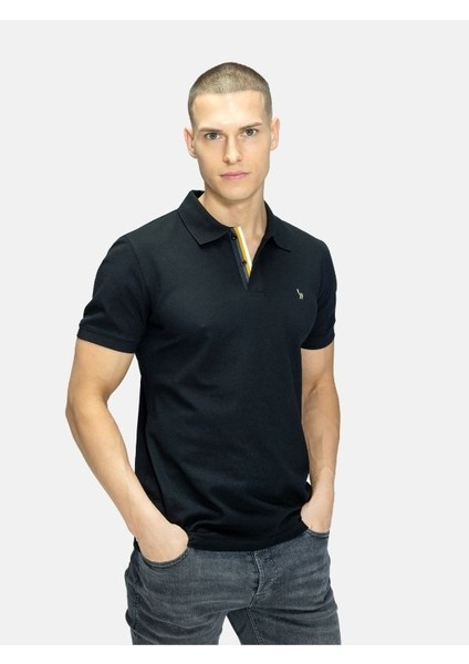 Blinky Erkek Merserize Plaket Şeritli Polo Yaka Pike T-Shirt