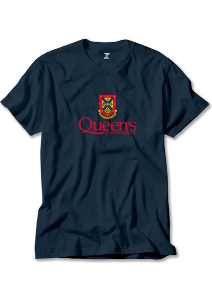 Queen's University Logo Lacivert Tişört Liyada
