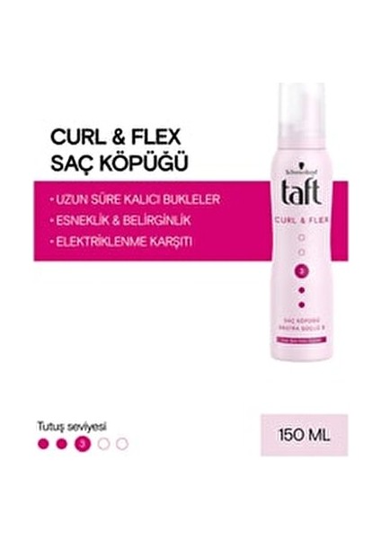 Curl And Flex Saç Köpüğü Uzun Süre Kalıcı Bukleler İçin 150 ml Ekstra Güçlü Formül fiyatları
