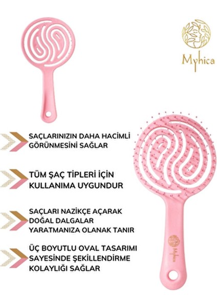 Açık Pembe Pro Üç Boyutlu Oval Saç Fırçası Ergonomik Tasarım ile Kolay Kullanım fırsatları