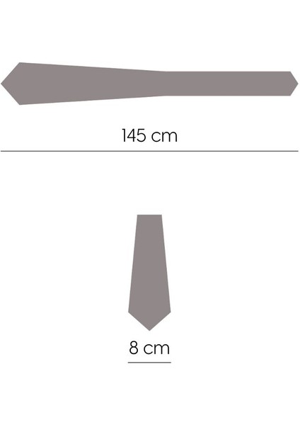 Gümüş Rengi Çizgili 8 cm Genişliğinde Ipek Kravat