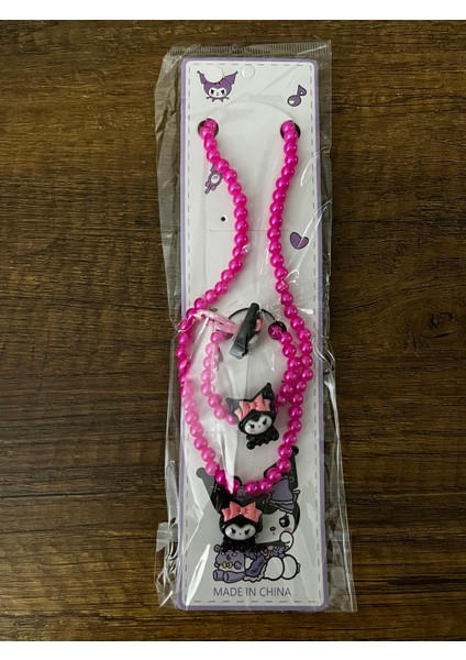 Kız Çocuk Sanrio Kuromi Kolye Bileklik Yüzük Seti fırsatları