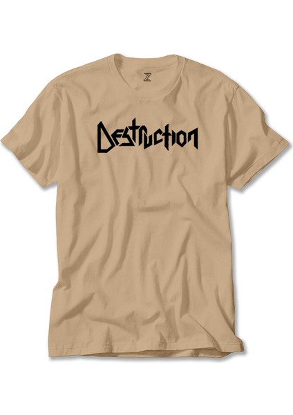 Destruction Text Krem Tişört Liyada