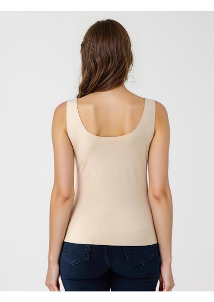 Ten Rengi Dar Kesim Örme U Yaka Atlet