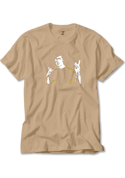 Bruce Lee Figure Krem Tişört Liyada