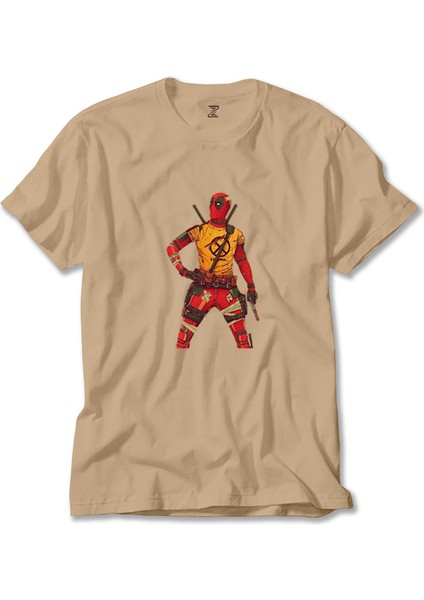 Deadpool x Men Logo Krem Tişört Liyada