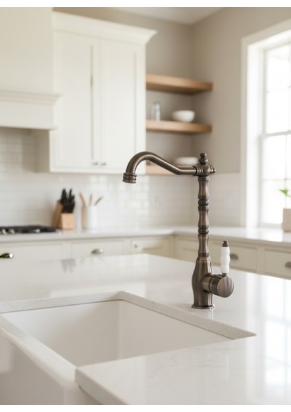 Eskitme Renk Pirinç Rustik Eviye Bataryası modelleri