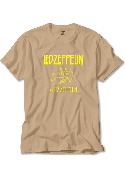 LED Zeppelin Angel Krem Tişört Liyada