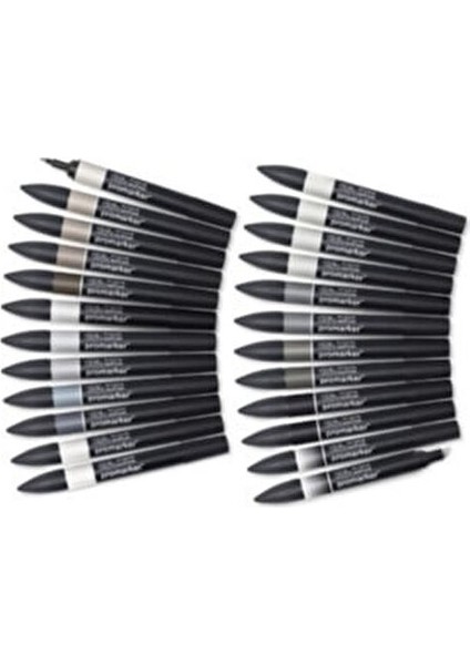 ProMarker Siyah Gri Set 24'lü Sanat Kalemleri Grafik Tasarım İçin fiyatları