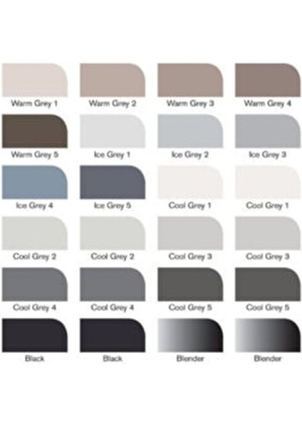 ProMarker Siyah Gri Set 24'lü Sanat Kalemleri Grafik Tasarım İçin modelleri