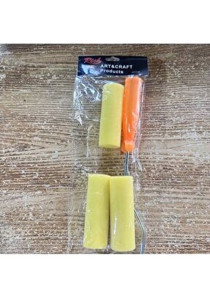 Sünger Metal Sap Rulo Fırça Seti Sarı 10 cm Pürüzsüz Yüzeyler İçin Kolay Temizlenebilir modelleri