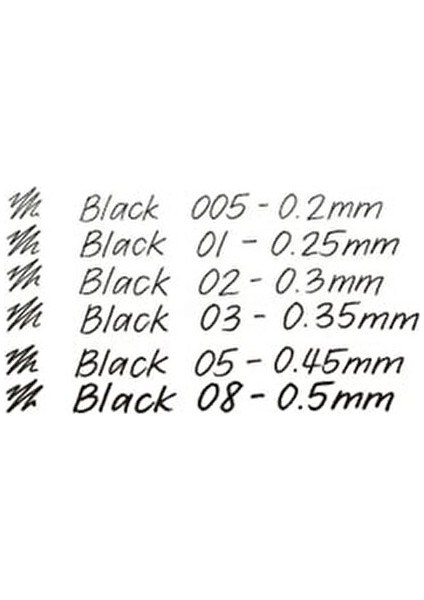 Micron Teknik Çizim Kalemi 6'lı Set 0.05-0.8 mm Arşivlik Mürekkep Renkli Kalemler modelleri