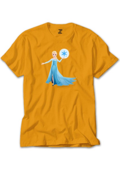 Karlar Ülkesi Elsa Siluet Sarı Tişört Liyada