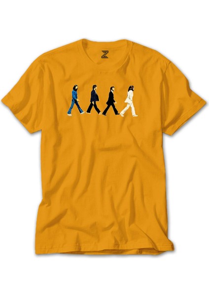 The Beatles Abbey Road Cartoon Sarı Tişört Liyada