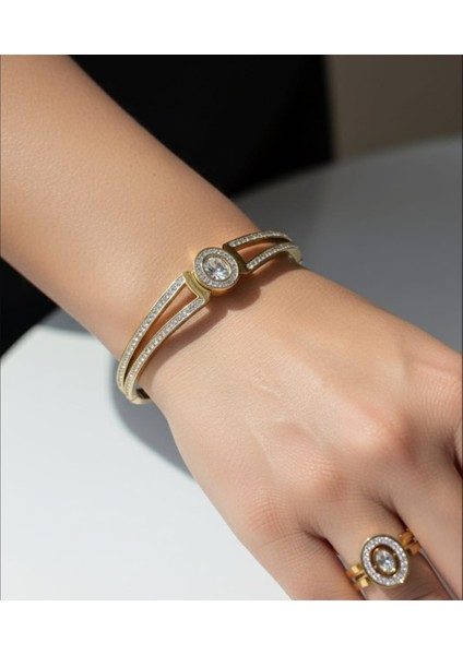 Baget Kelepçe Yüzük Çelik Takı Seti