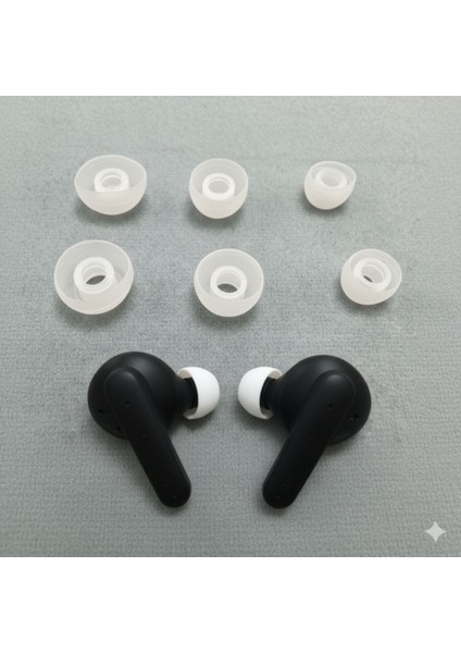 Yumuşak Silikon Kulaklık Uçları 6 Adet Küçük] Kulaklık Pamuğu 4mm Beyaz fırsatları