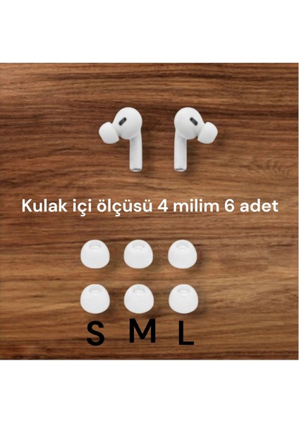 Yumuşak Silikon Kulaklık Uçları 6 Adet Küçük] Kulaklık Pamuğu 4mm Beyaz