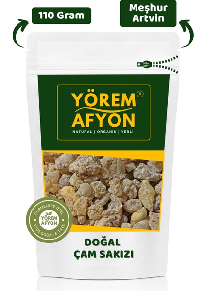 Yörem Afyon Meşhur Artvin Borçka Yöresinden 1200 Rakım Hasadı Doğal Çam Sakızı, Reçine (Pinus Nigra) | 110GR.