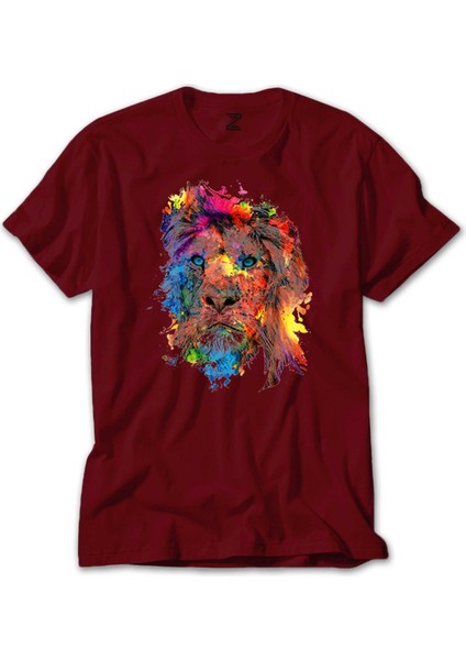 Lion Rainbow Kırmızı Tişört Liyada