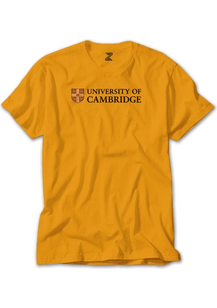 University Of Cambridge Logo Text Sarı Tişört Liyada