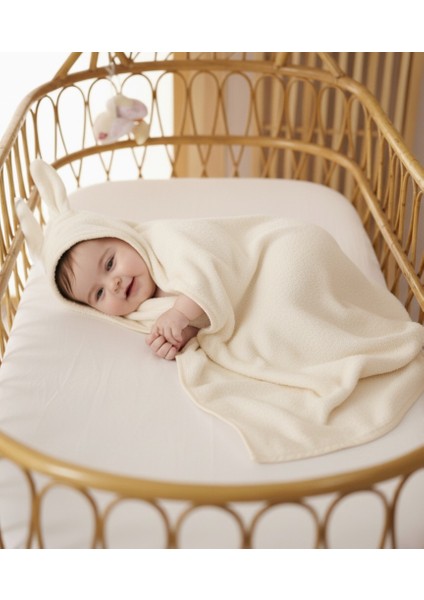 Pamuklu Yumuşacık Kız- Erkek Yenidoğan /Bebek Banyo Havlu Kundak KREM/TAVŞAN fiyatları