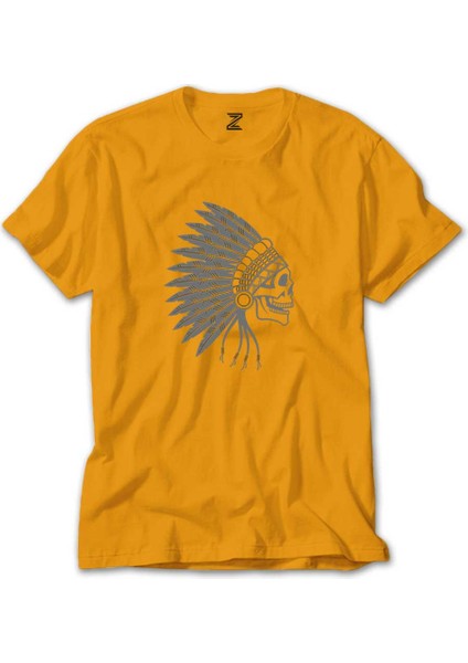 Kızılderili Skull Smile Sarı Tişört Liyada