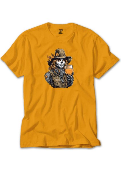 Kovboy Woman Skull Sarı Tişört Liyada
