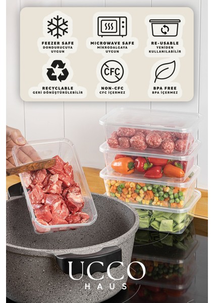 10 Adet 1000 ml Mikrodalga, Buzdolabı ve Dondurucu Sızdırmaz Saklama Kabı Seti 10'lu Set Organizer fırsatları