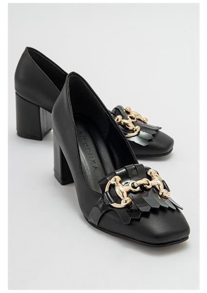 Kadın MNC Siyah Tokalı Kalın Topuklu Ayakkabı