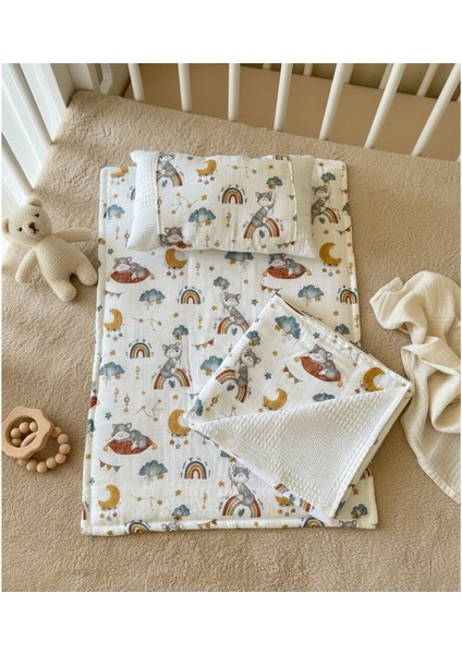 Battaniyeli 3'lü Müslin Alt Açma Seti, Minderi, Müslin, Bebek Yastığı, Yenidoğan, Bebek Ürünleri fiyatları