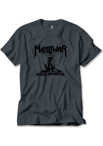 Manowar Kings Of Metal Black Füme Tişört Liyada