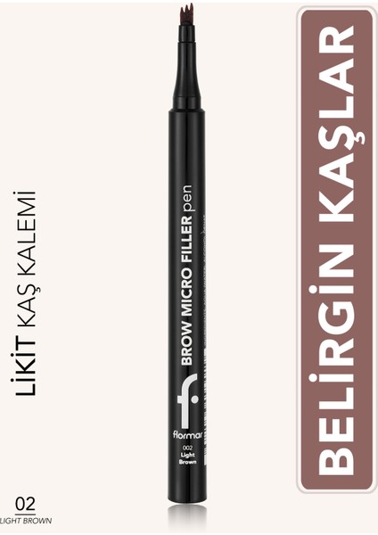 Brow Micro Filler Tarayıcı Keçe Uçlu Kaş Kalemi (02 Light Brown) 8682536093026