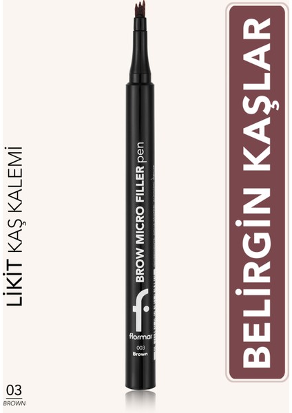 Brow Micro Filler Tarayıcı Keçe Uçlu Kaş Kalemi (03 Brown) 8682536093033
