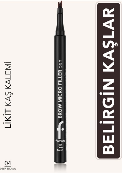 Brow Micro Filler Tarayıcı Keçe Uçlu Kaş Kalemi (04 Deep Brown) 8682536093040