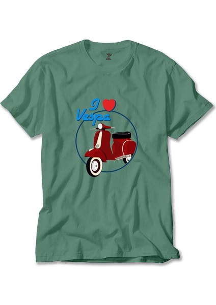 Vespa I Love Yeşil Tişört Liyada