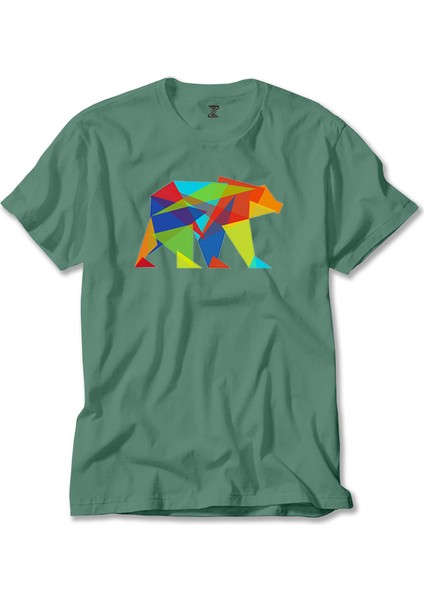 Bear Color Mozaik Yeşil Tişört Liyada
