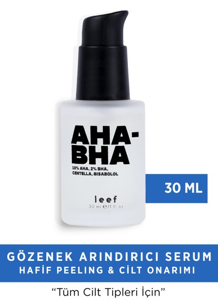 Aha Bha Serum | Onarıcı Peeling | %10 Aha %2 Bha Bisabolol | Su Bazlı