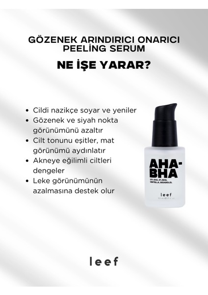 Aha Bha Serum | Onarıcı Peeling | %10 Aha %2 Bha Bisabolol | Su Bazlı