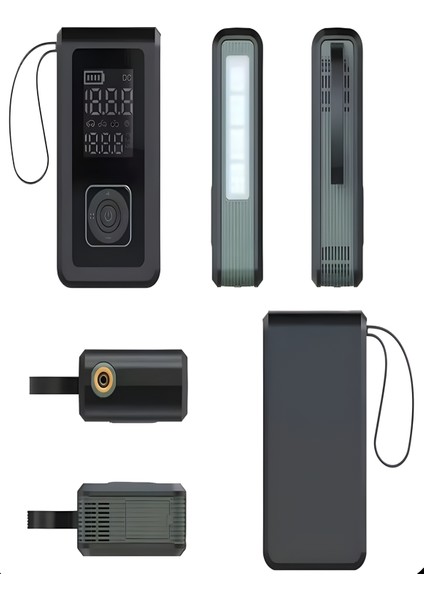 Dijital Ekranlı 8000mAh Araba Akü Takviye'li Kompresör Araç Lastik Şişirme Hava Pompası - Çantalı fırsatları