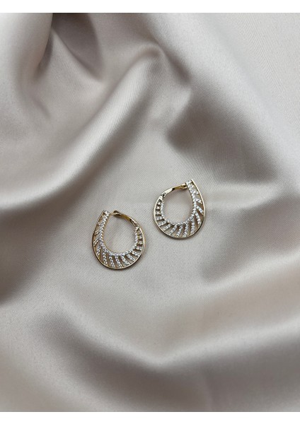 Fıora Taşlı Gold Kaplama Xuping Paslanmaz Çelik Küpe indirimleri