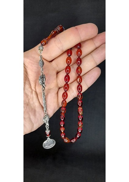 Ateş Kehribar Tesbih Beyzi Kesim Kırmızı Renk T-417 indirimleri