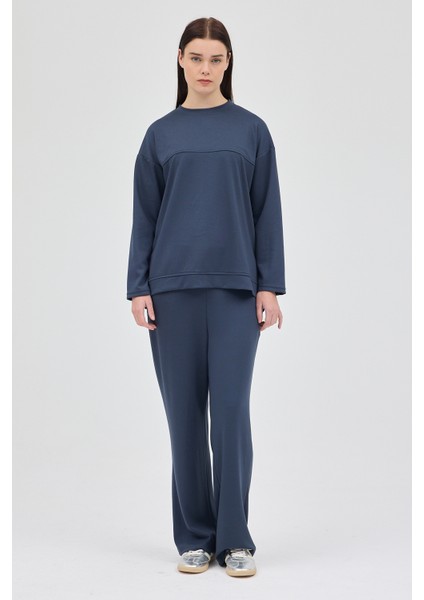 Antrasit Bisiklet Yaka Kadın Pantolon Takım 8213A fırsatları